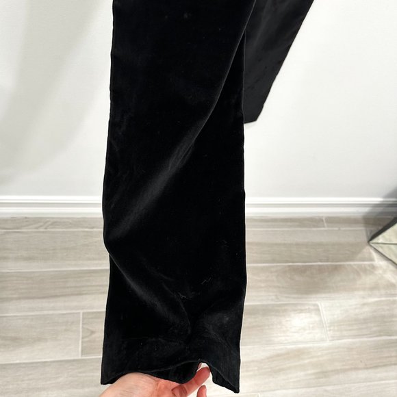 Generra Low-Rise Front Seam Velvet Bootcut Flare Trouser Pants in Black Size 2 - Picture 15 of 16